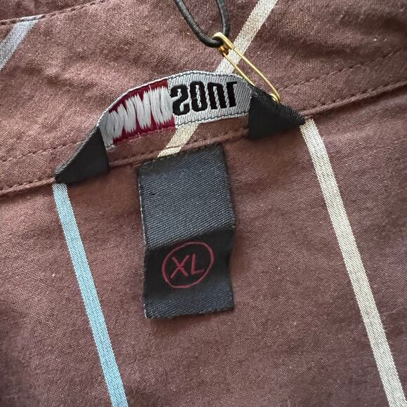 Vintage‎ MadSoul Sharp Shooters Striped Brown Shirt Mens XL NWT Streetwear - Picture 8 of 10